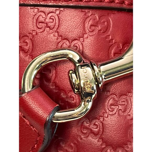 Gucci Guccissima Red Leather Tote Bag Shoulder Satchel Authentic Made In Italy - Picture 4 of 16